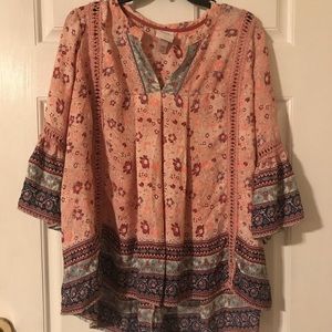 Flowy Bell Sleeve Knox Rose Blouse